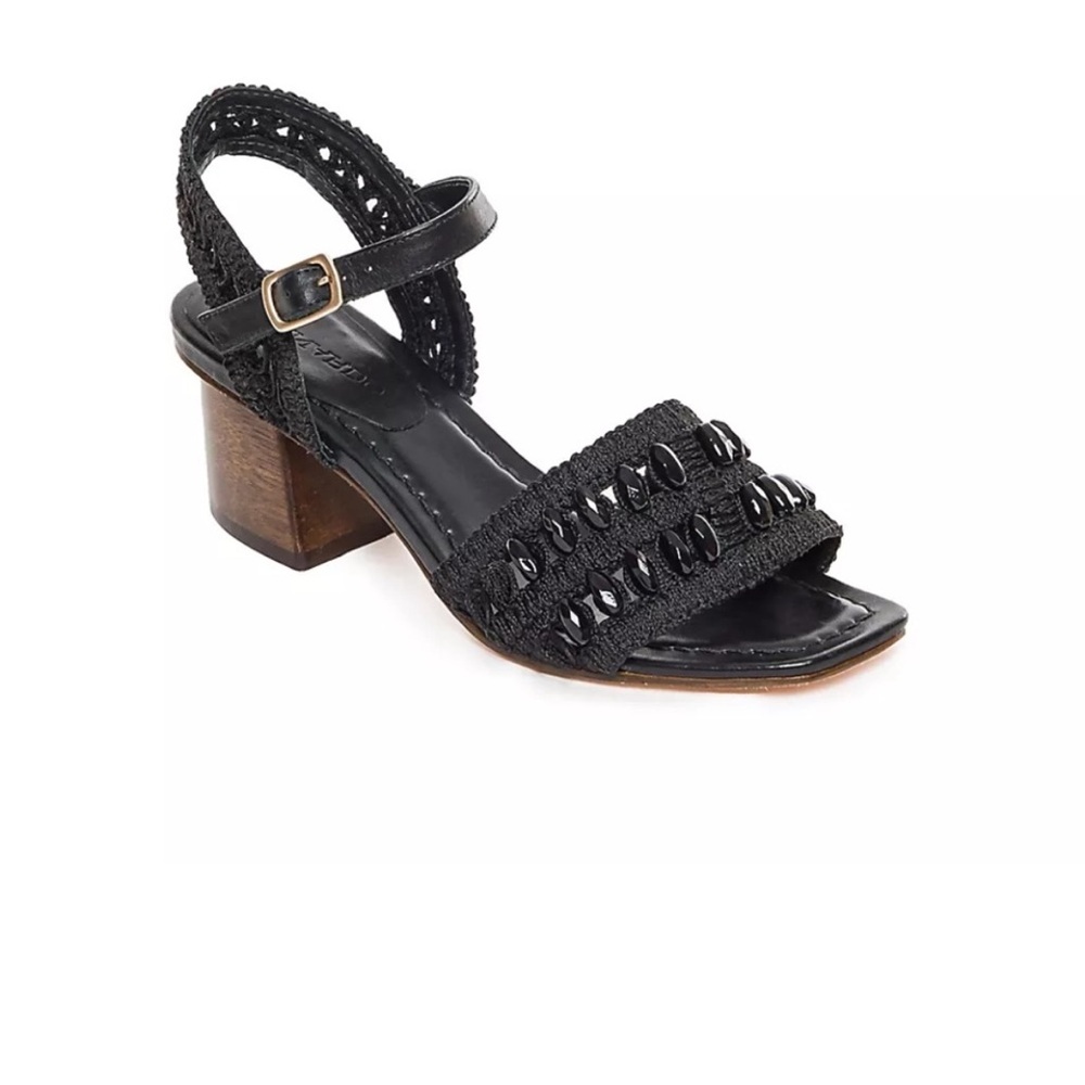 Brand new never worn Bernardo Crochet Black Heeled Sandals (Belize) $348 retail